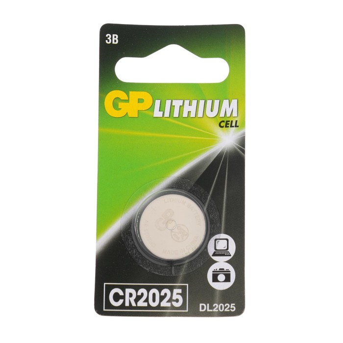 

GP Батарейка литиевая GP, CR2025-1BL, 3В, блистер, 1 шт., Батарейка литиевая GP, CR2025-1BL, 3В, блистер, 1 шт.