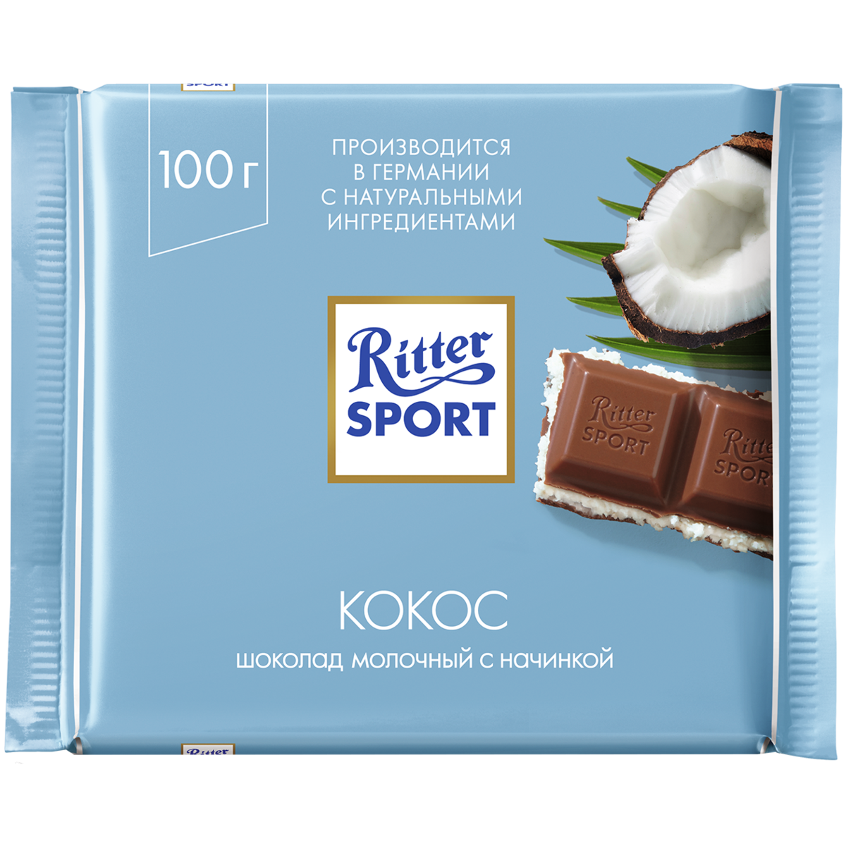 фото Шоколад молочный ritter sport с начинкой кокос 100 г