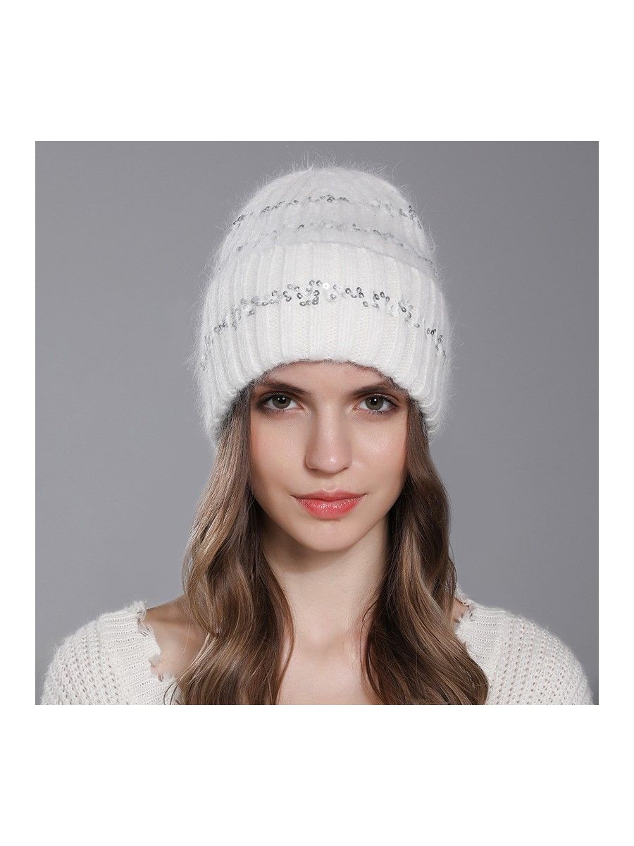 

Шапка женская WASABI TREND WH-00179 белая, Белый, WH-00179