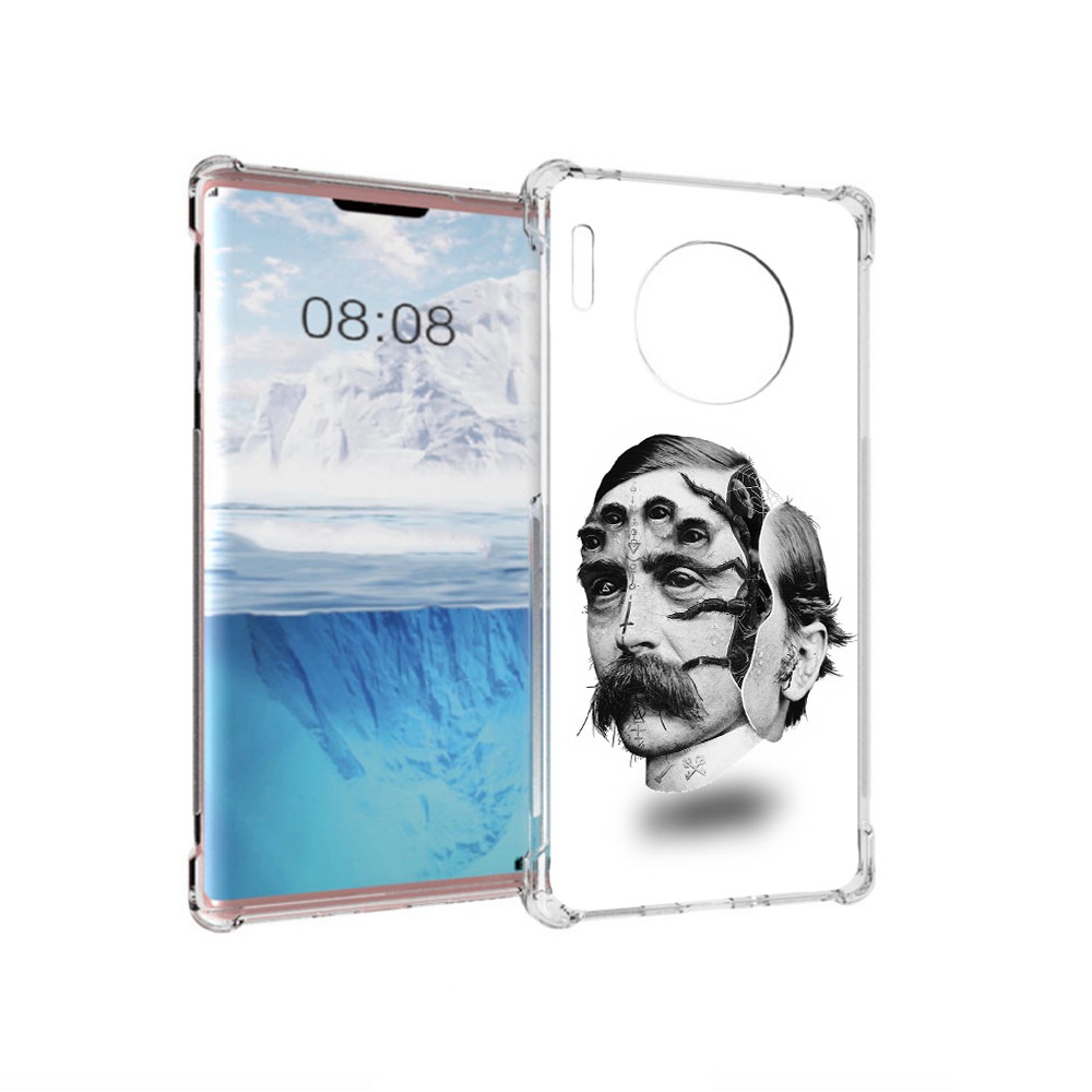 

Чехол MyPads Tocco для Huawei Mate 30 Pro страшное лицо мужчины, Прозрачный, Tocco