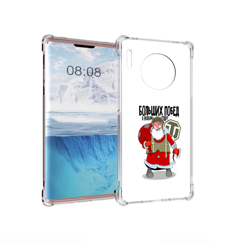 

Чехол MyPads Tocco для Huawei Mate 30 Pro Дед мороз и World of Tanks, Прозрачный, Tocco