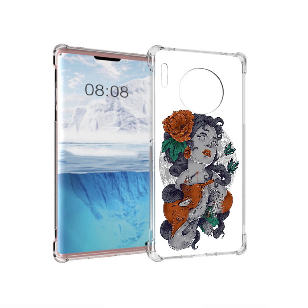 

Чехол MyPads Tocco для Huawei Mate 30 Pro темная девушка с лисой, Прозрачный, Tocco