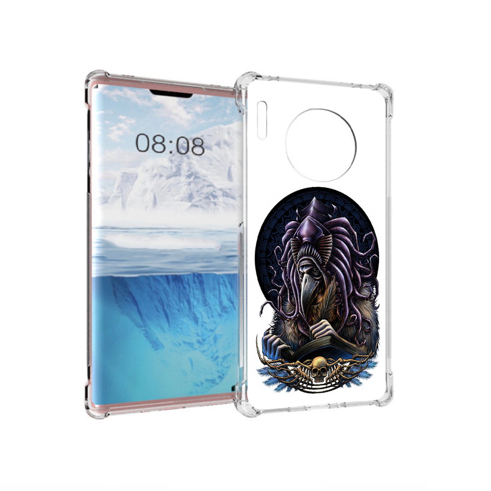 

Чехол MyPads Tocco для Huawei Mate 30 Pro умный ворон, Прозрачный, Tocco