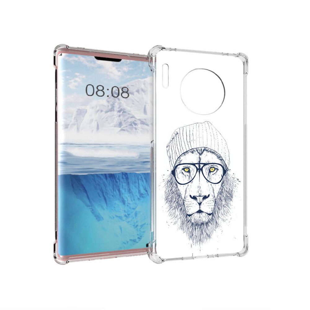 

Чехол MyPads Tocco для Huawei Mate 30 Pro хиппи лев, Прозрачный, Tocco