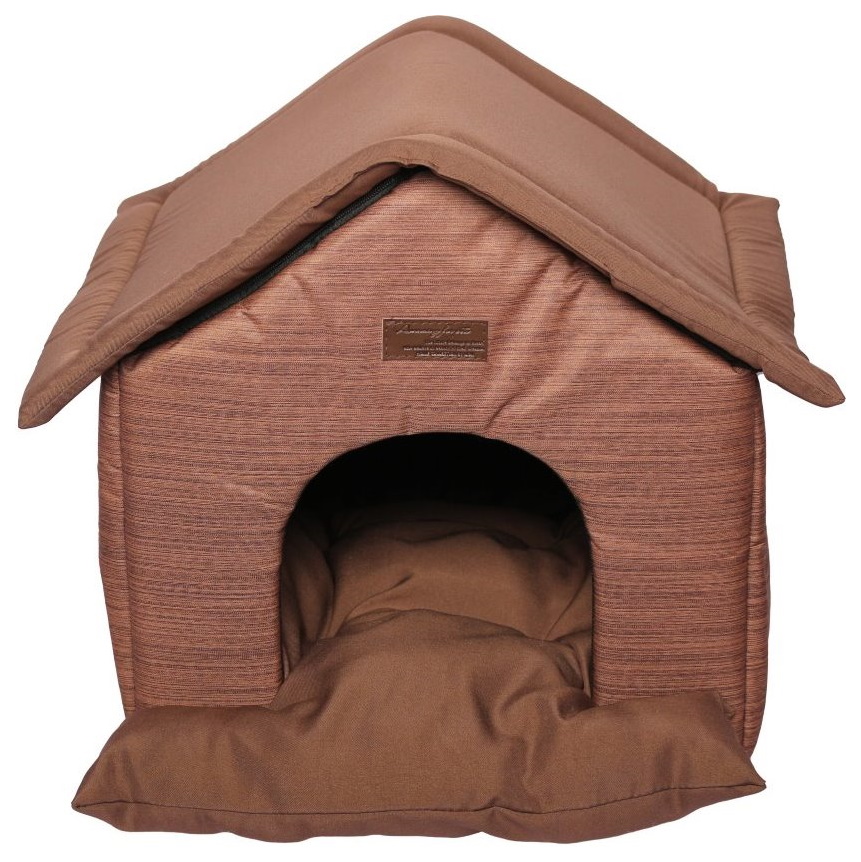 Домик лежанка для собак мелких пород и кошек LionPets со съемной подушкой, 43х43х43 см