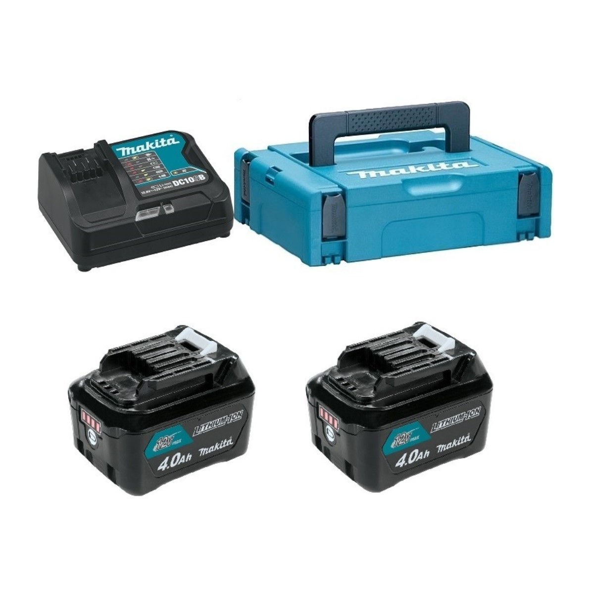 

Набор 2 аккумулятора Makita BL1041B+ зарядное устройство DC10SB, 197641-2