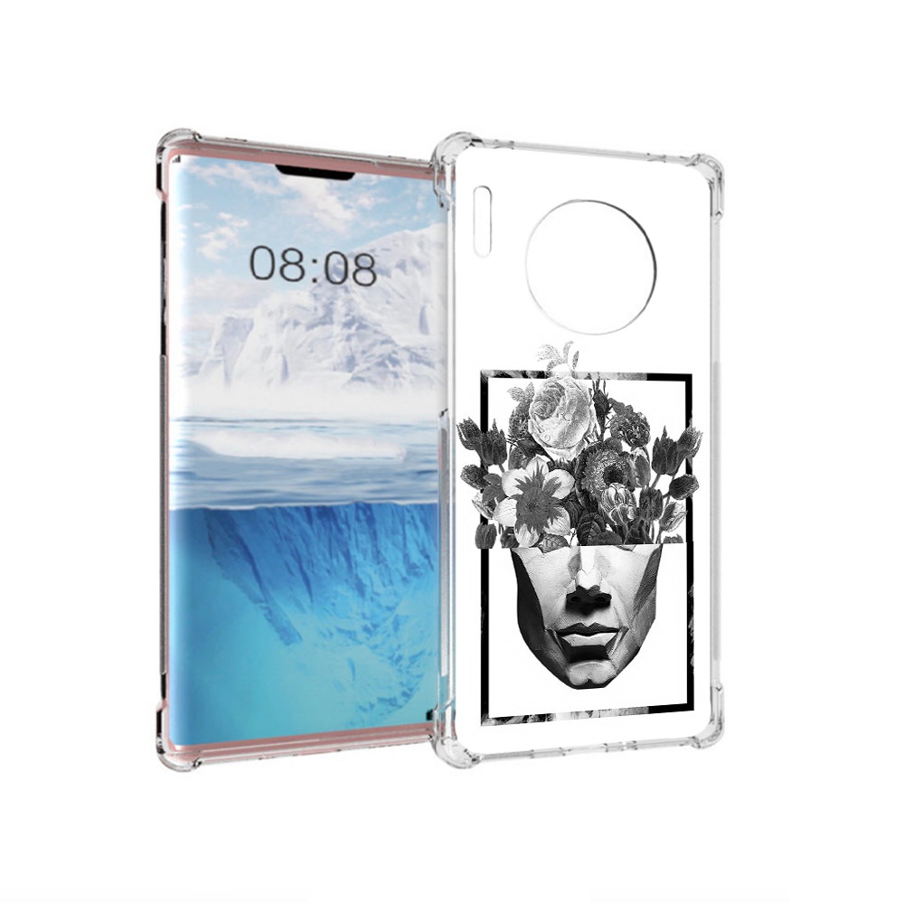 

Чехол MyPads Tocco для Huawei Mate 30 Pro черно белая ваза в абстракции, Прозрачный, Tocco