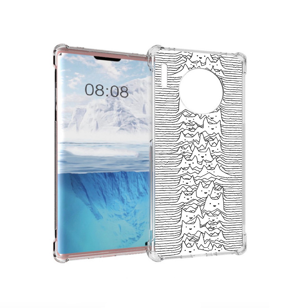 

Чехол MyPads Tocco для Huawei Mate 30 Pro черно белые коты 3D, Прозрачный, Tocco
