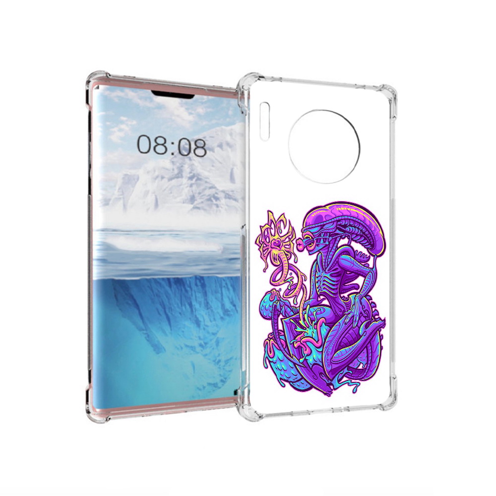 

Чехол MyPads Tocco для Huawei Mate 30 Pro чужой фиолетовый цвет, Прозрачный, Tocco