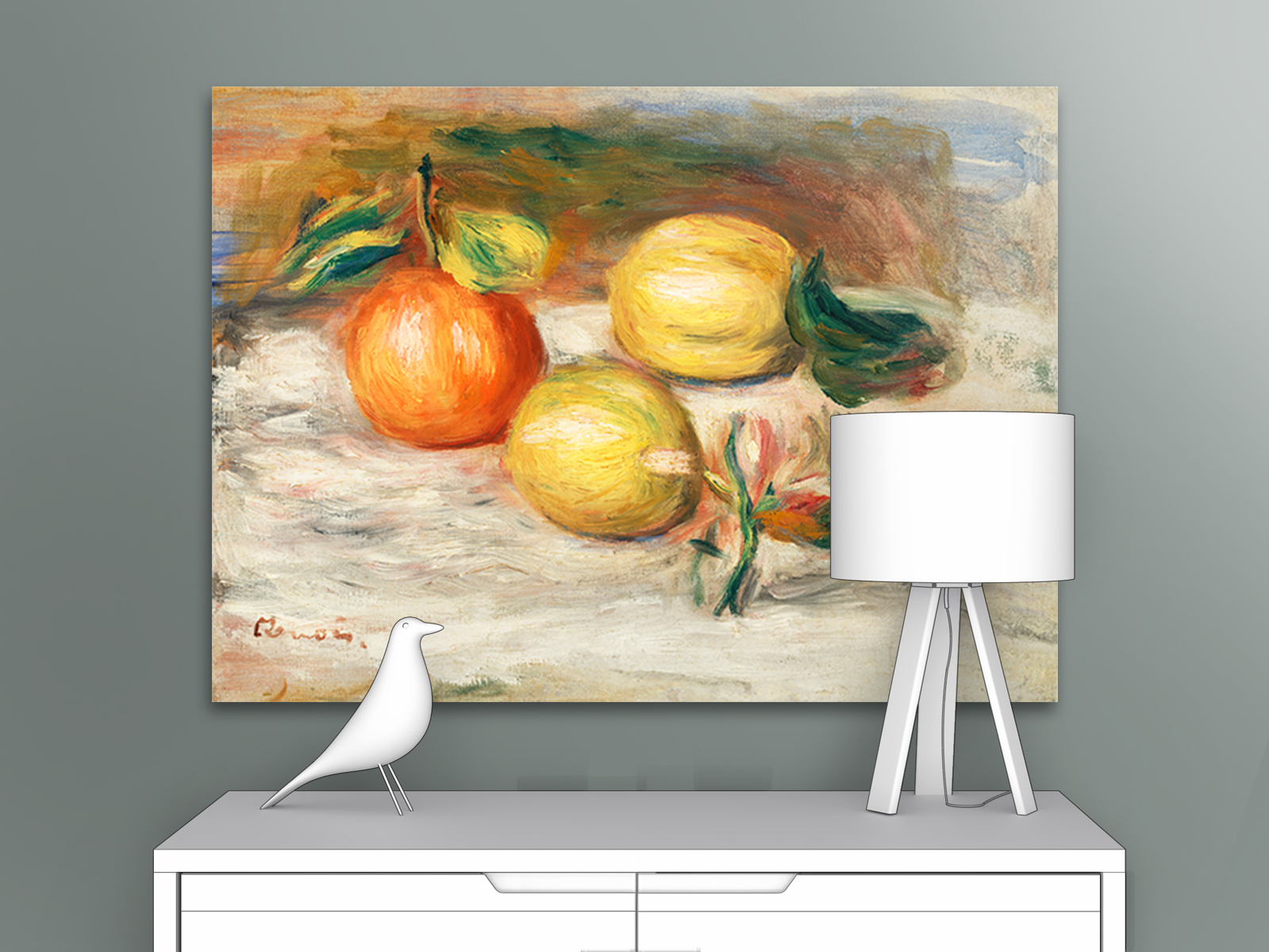 

Картина на холсте репродукция Огюста Ренуара "Лимоны и апельсин" 35х25 см, Лимоны и апельсин