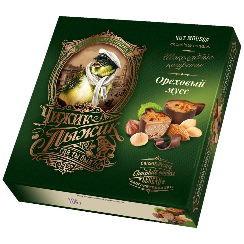 

Конфеты шоколадные Агент Продукт Чижик Пыжик Ореховый мусс 104 г