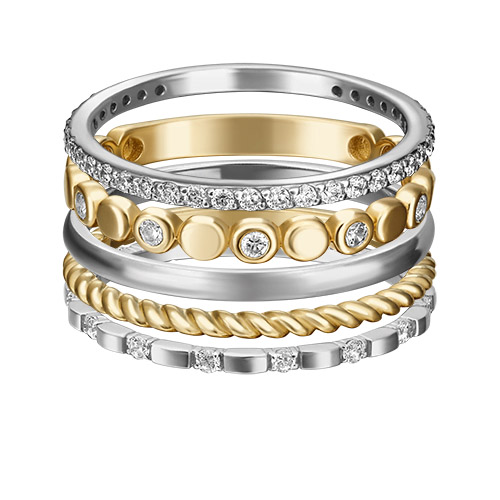 

Кольцо из комбинированного золота с фианитом р. 19 PLATINA jewelry 13-0008-00-401-1121-48, 13-0008-00-401-1121-48