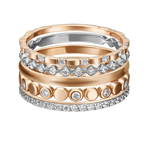 

Кольцо из комбинированного золота р.  PLATINA jewelry 13-0009-00-401-1111-48, фианит, 13-0009-00-401-1111-48