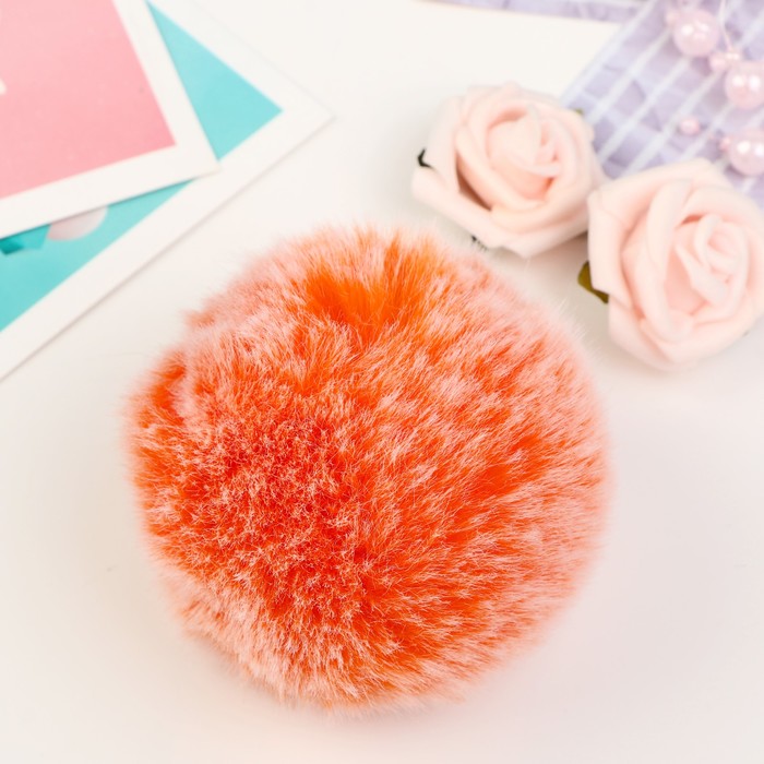 

Помпон искусственный мех Рыжий с белыми кончиками d=9 см