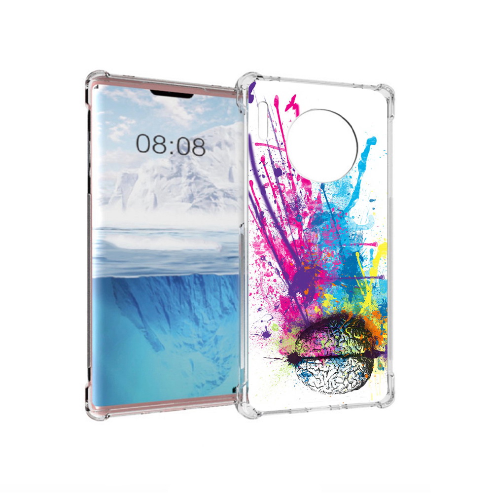 

Чехол MyPads Tocco для Huawei Mate 30 Pro яркий красочный мозг, Прозрачный, Tocco