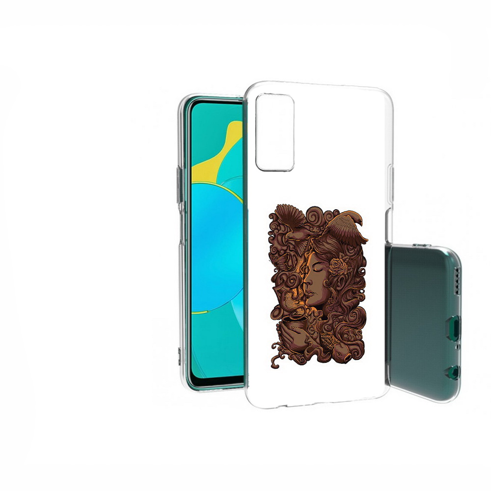 

Чехол MyPads Tocco для Huawei Honor 30S девушка с длинными волосами абстракция, Прозрачный, Tocco