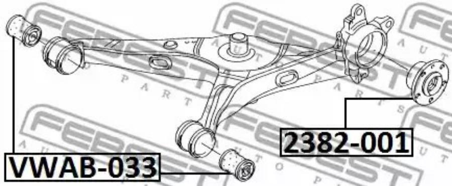

FEBECT VWAB033 VWAB-033_сайлентблок рычага заднего!\ VW T5 03>
