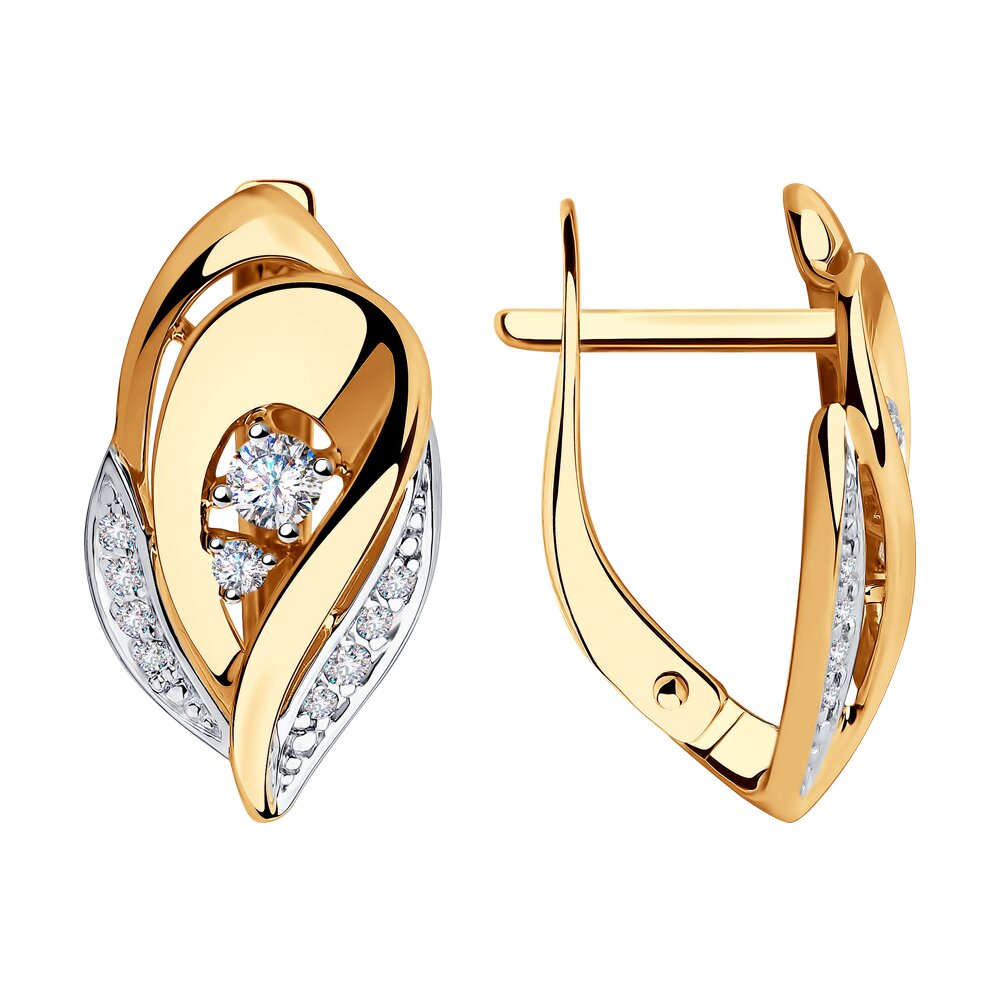 

Серьги из красного золота Diamant 51-120-00505-1, фианит, 51-120-00505-1