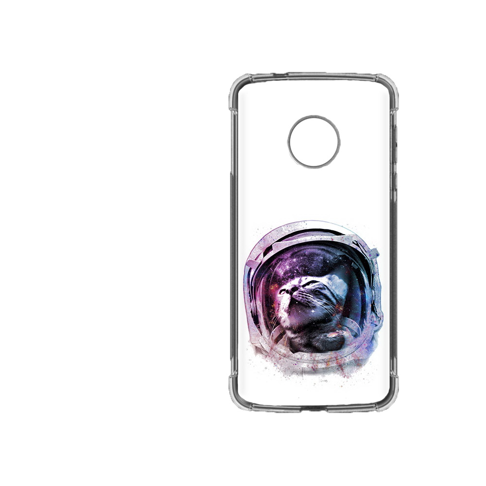 

Чехол MyPads Tocco для Motorola Moto Z2 Force кот в шлеме, Прозрачный, Tocco