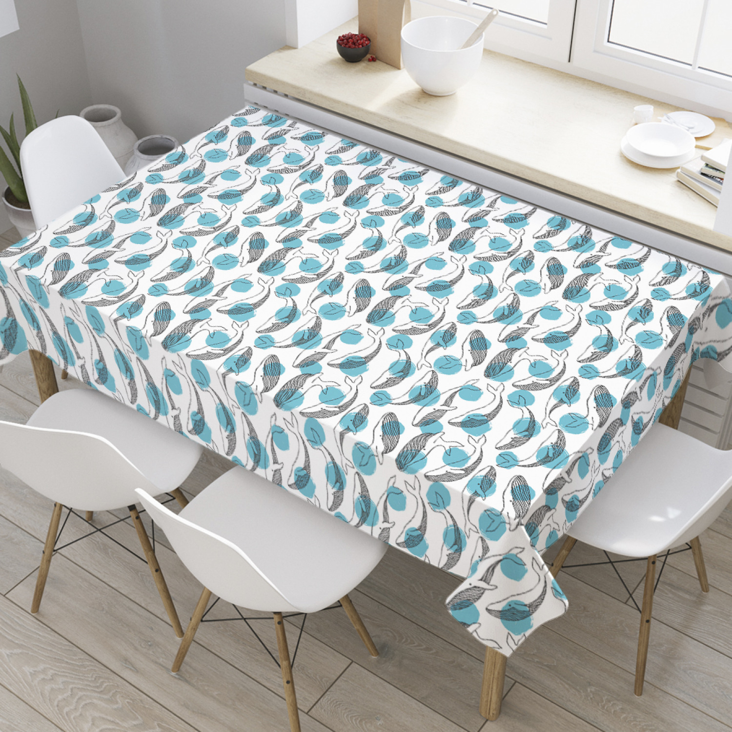 

Скатерть прямоугольная JoyArty "Контурные полосатики" из сатена, 120x145 см, Голубой, Контурные полосатики