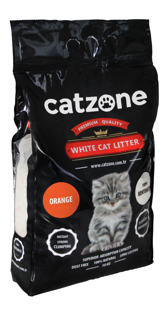 фото Комкующийся наполнитель для кошек catzone orange бентонитовый, апельсин, 10 кг, 30 л
