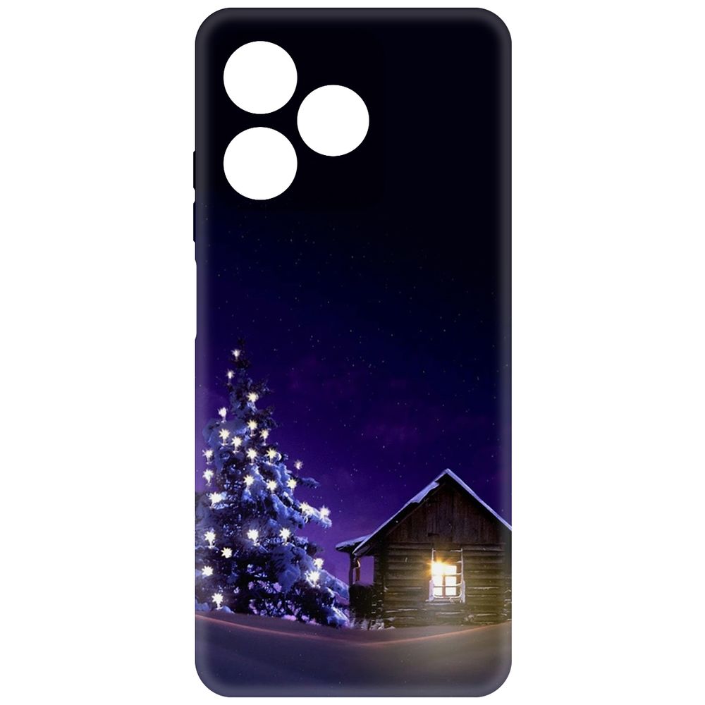 

Чехол-накладка Krutoff Soft Case Зимний домик для Realme C63 черный
