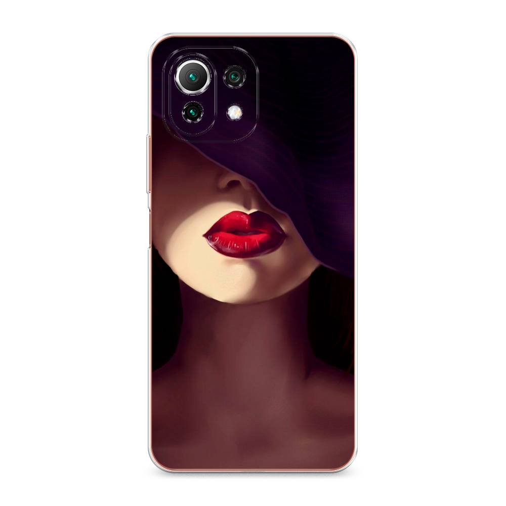 фото Силиконовый чехол "красные губы" на xiaomi 11 lite 5g ne awog