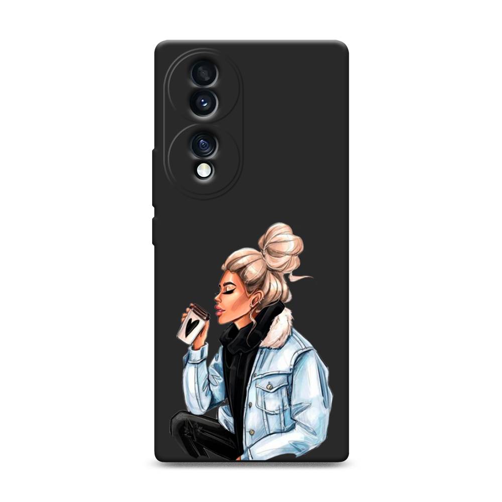 

Чехол Awog 6108252-1 для Honor 70 "Cute girl", Бежевый;черный;голубой, 6108252-1