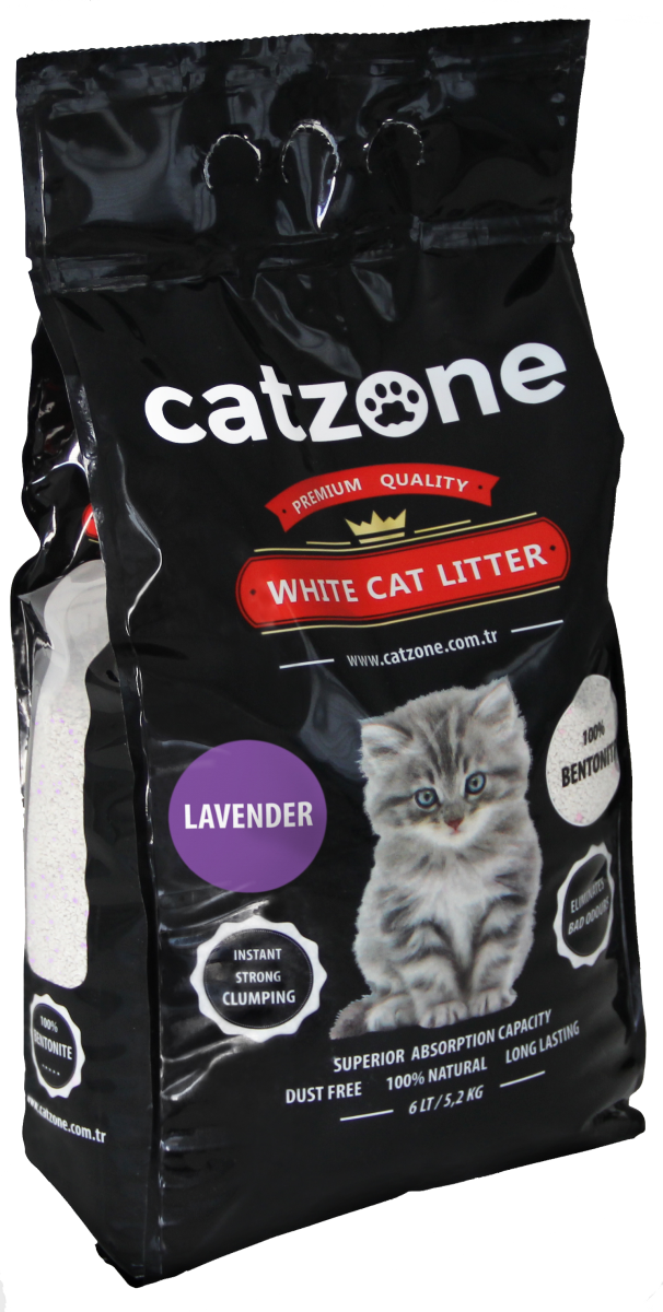 Впитывающий наполнитель для кошек Catzone Lavender бентонитовый, лаванда, 5 кг, 6 л