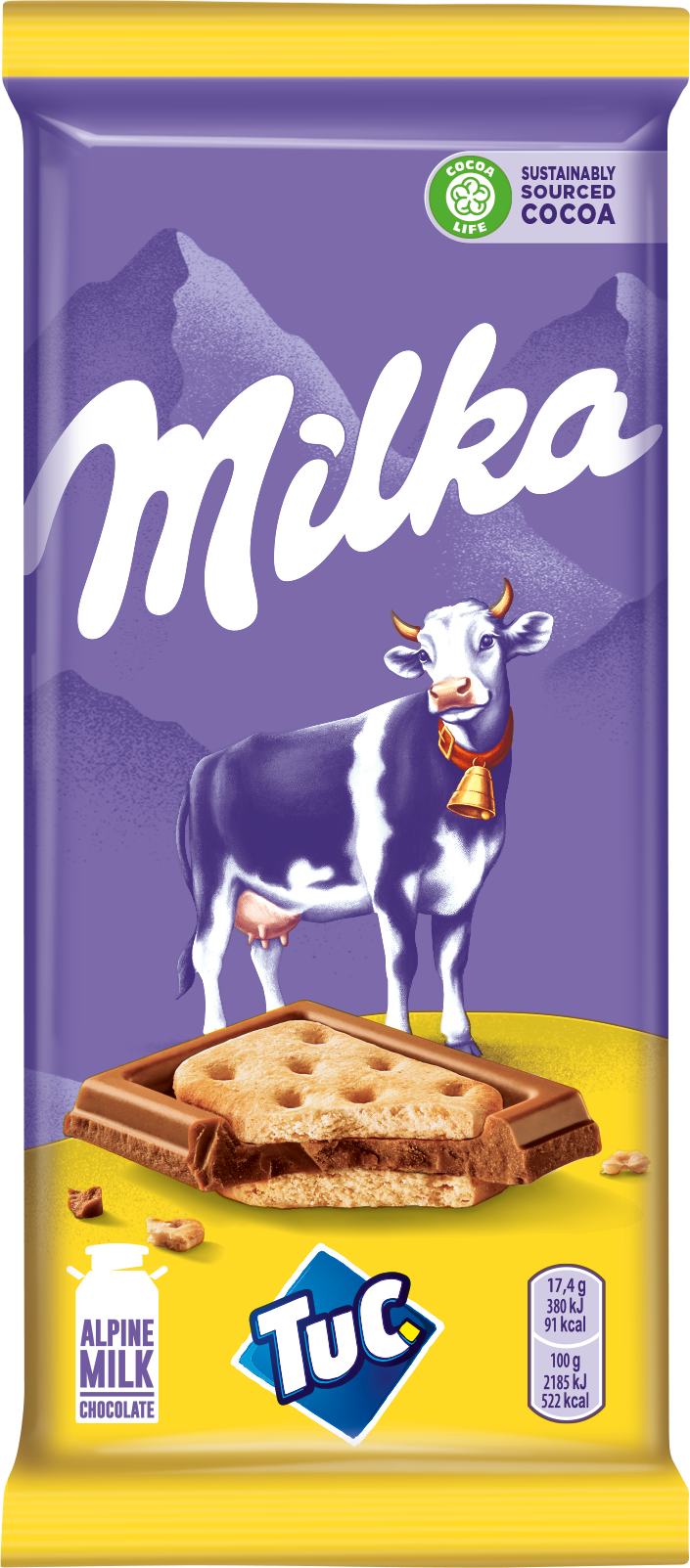 Шоколад молочный Milka с соленым крекером tuc 87 г