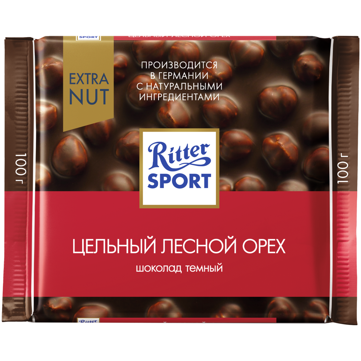 фото Шоколад тёмный ritter sport extra nut цельный лесной орех 100 г