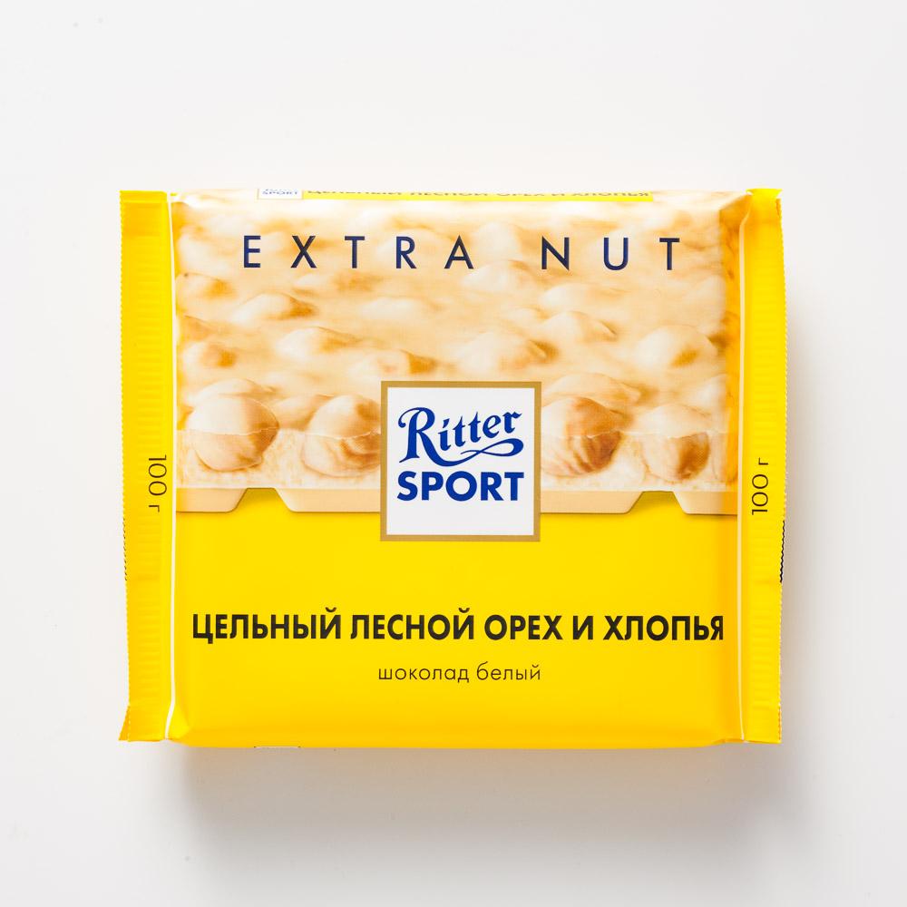 фото Шоколад белый ritter sport extra nut цельный лесной орех и хлопья 100 г