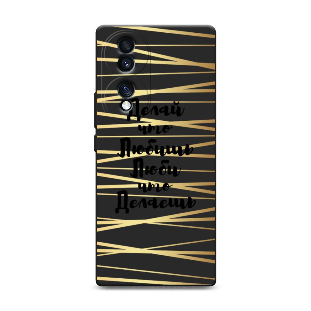 

Чехол Awog 6108252-1 для Honor 70 "Делай что любишь", Золотистый;черный, 6108252-1