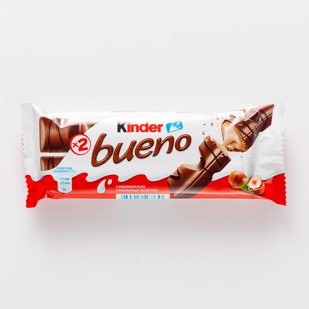 фото Шоколадный батончик bueno kinder с молочно-ореховой начинкой 43 г