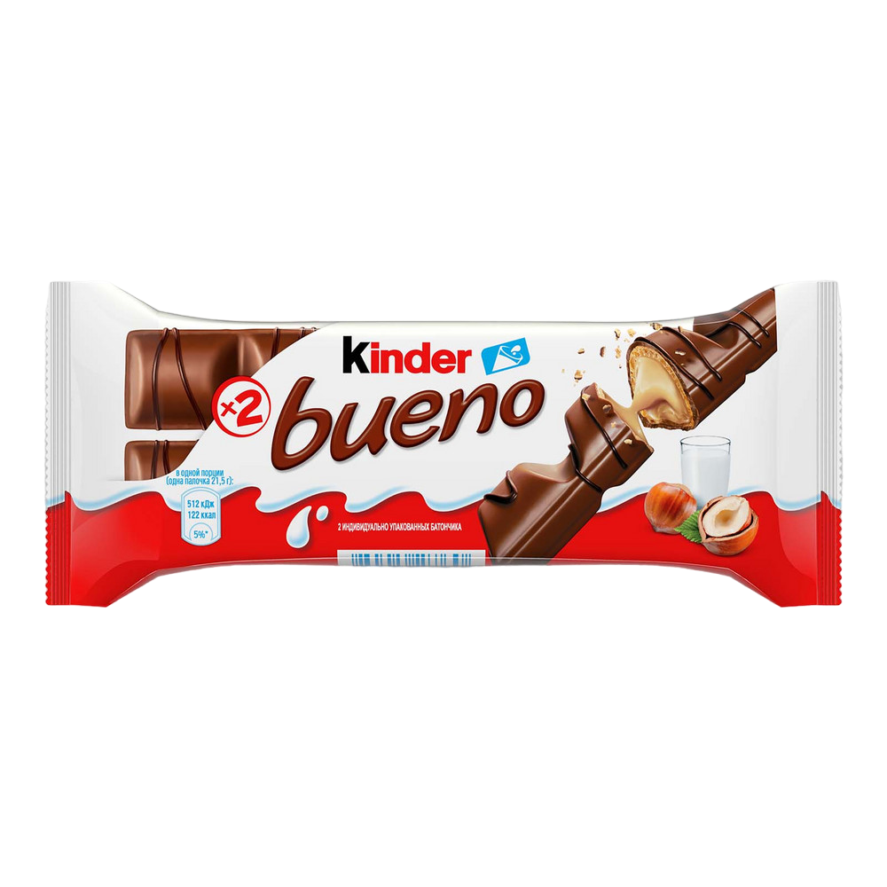 Батончик вафельный Kinder Bueno молочный шоколад, 43 г