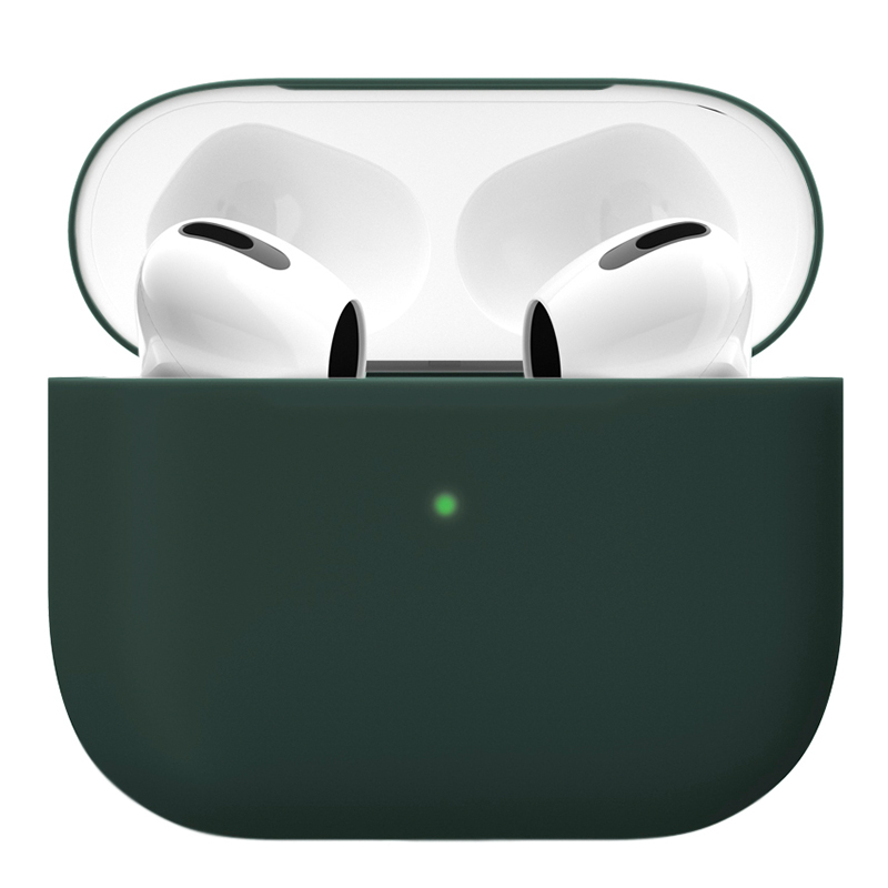 

Силиконовый чехол VLP Silicone Case Soft Touch для Apple AirPods 3 Dark Green, Зеленый, Apple AirPods 3