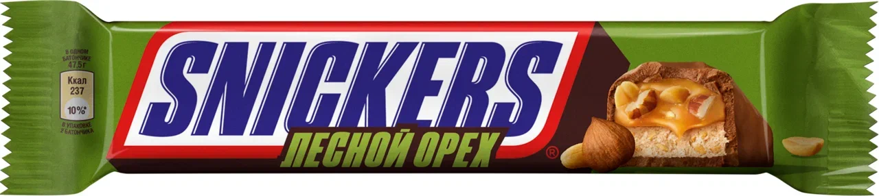 фото Шоколадный батончик snickers лесной орех 81 г