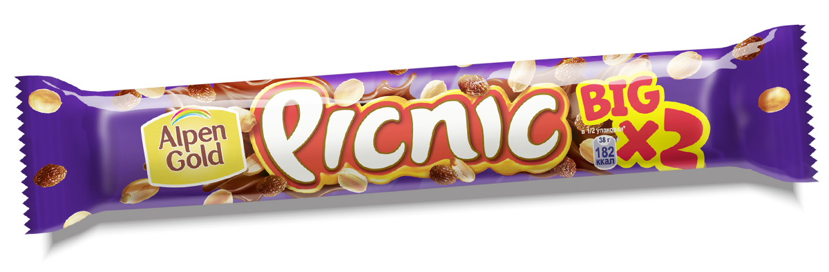 фото Шоколадный батончик picnic мега 76 г