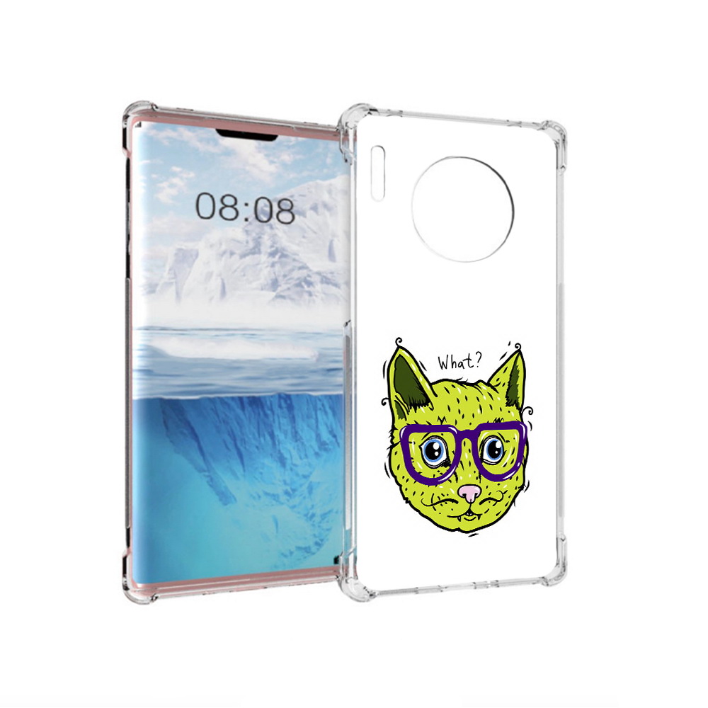 

Чехол MyPads Tocco для Huawei Mate 30 Pro Зеленый кот, Прозрачный, Tocco