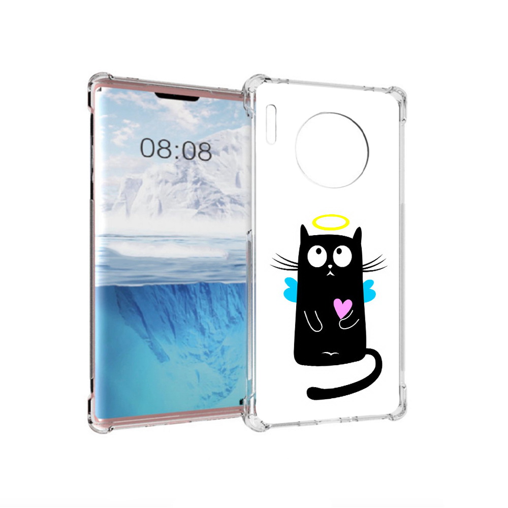 

Чехол MyPads Tocco для Huawei Mate 30 Pro Кот ангелок, Прозрачный, Tocco