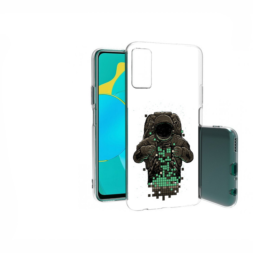 

Чехол MyPads Tocco для Huawei Honor 30S космонавт с пикселями, Прозрачный, Tocco