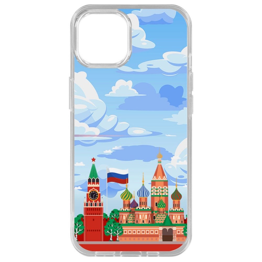 фото Чехол-накладка krutoff clear case красная площадь для iphone 14 plus