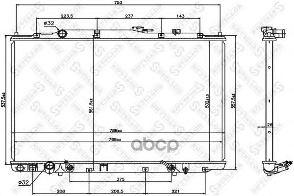 

10-26777-SX_радиатор системы охлаждения! АКПП Honda Pilot, Acura MDX 3.5i 03-06