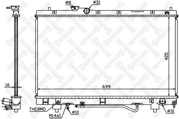 

10-26385-SX_радиатор системы охлаждения! АКПП Toyota Picnic 2.0i 16V 96- 98