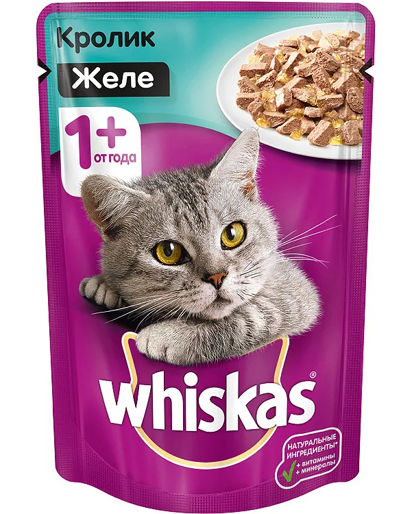 

Влажный корм для кошек Whiskas с кроликом, 85 г, Мясная коллекция