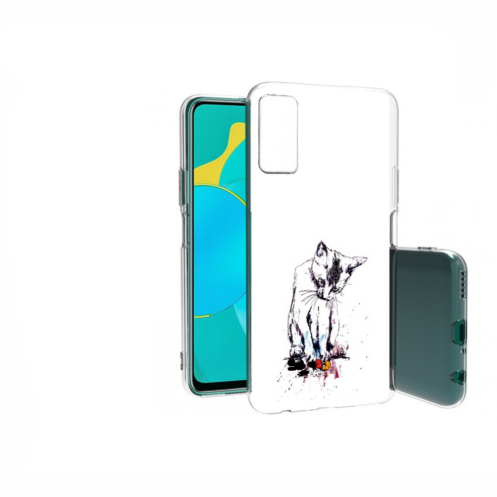 

Чехол MyPads Tocco для Huawei Honor 30S кот и микки, Прозрачный, Tocco
