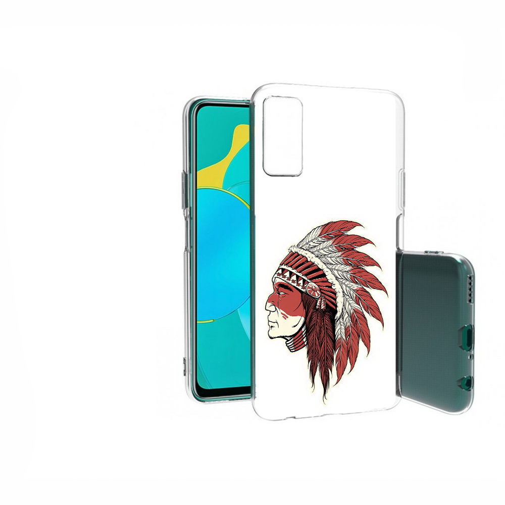 

Чехол MyPads Tocco для Huawei Honor 30S красный индеец, Прозрачный, Tocco