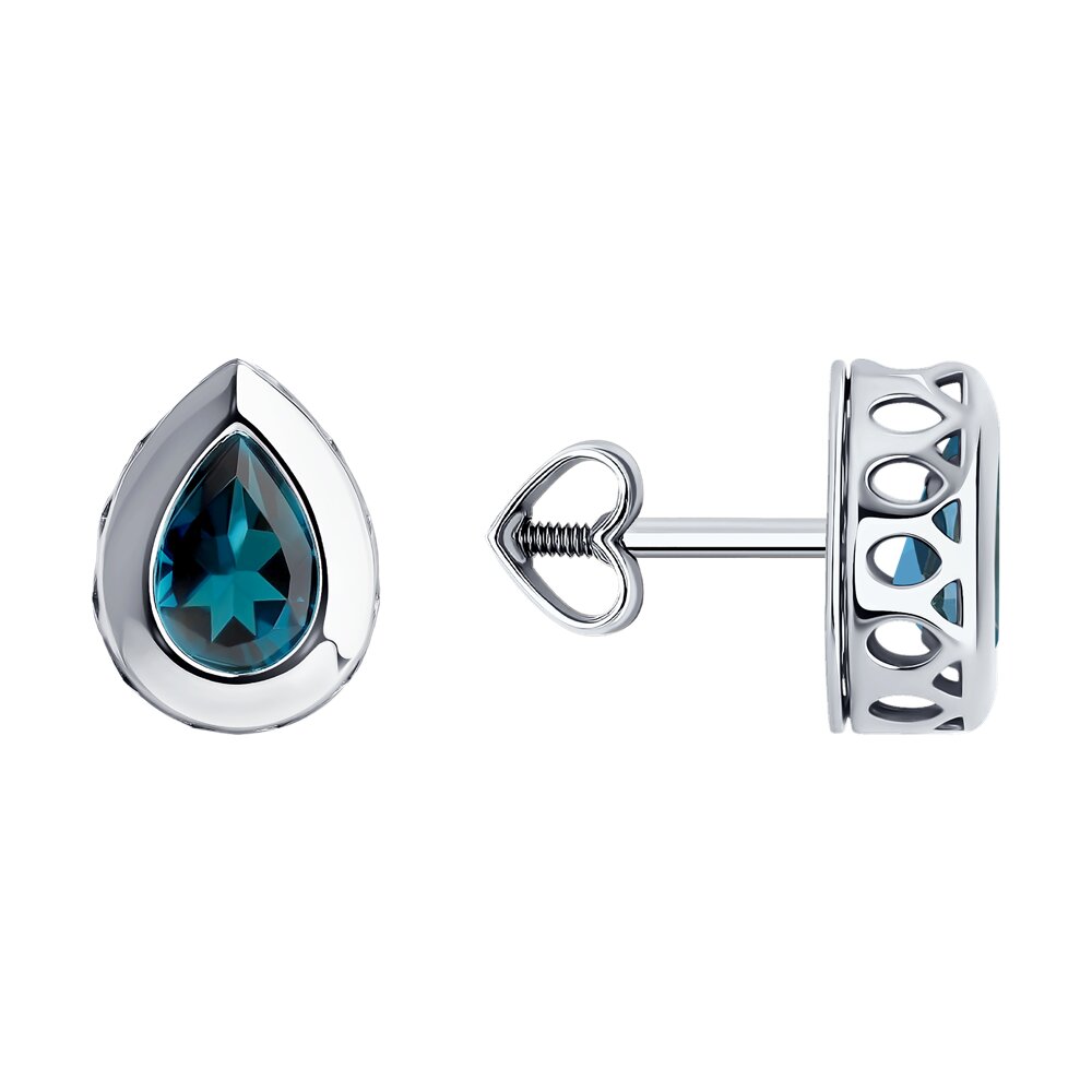 

Серьги из белого золота SOKOLOV 728813-3, топаз, 728813-3