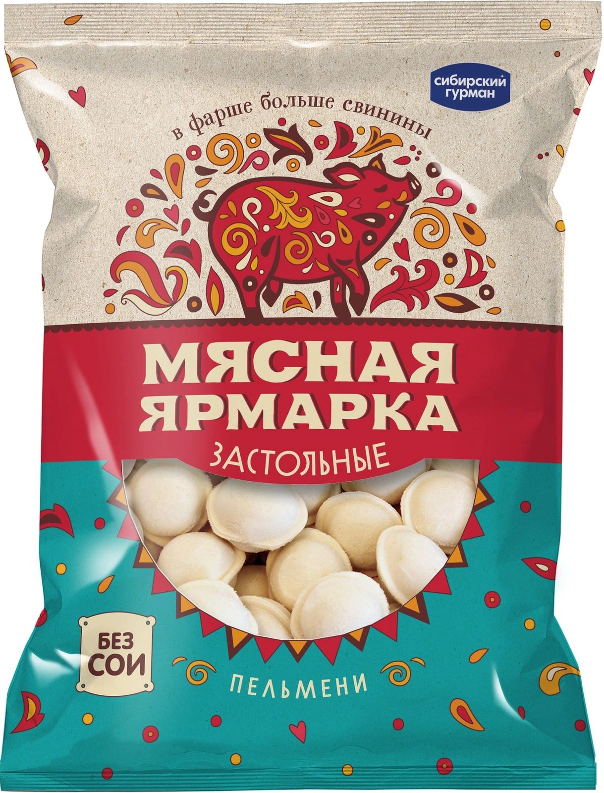 

Пельмени Мясная Ярмарка Застольные с мясной начинкой 450 г