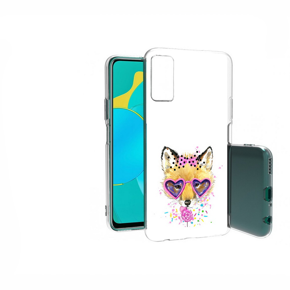

Чехол MyPads Tocco для Huawei Honor 30S лисенок с бантиком, Прозрачный, Tocco